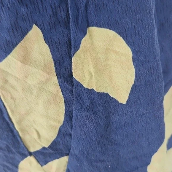 Anthropologie Maple 100% Silk Blue and Green Leaf Print Women's Dress 4 Flaw - Picture 14 of 14